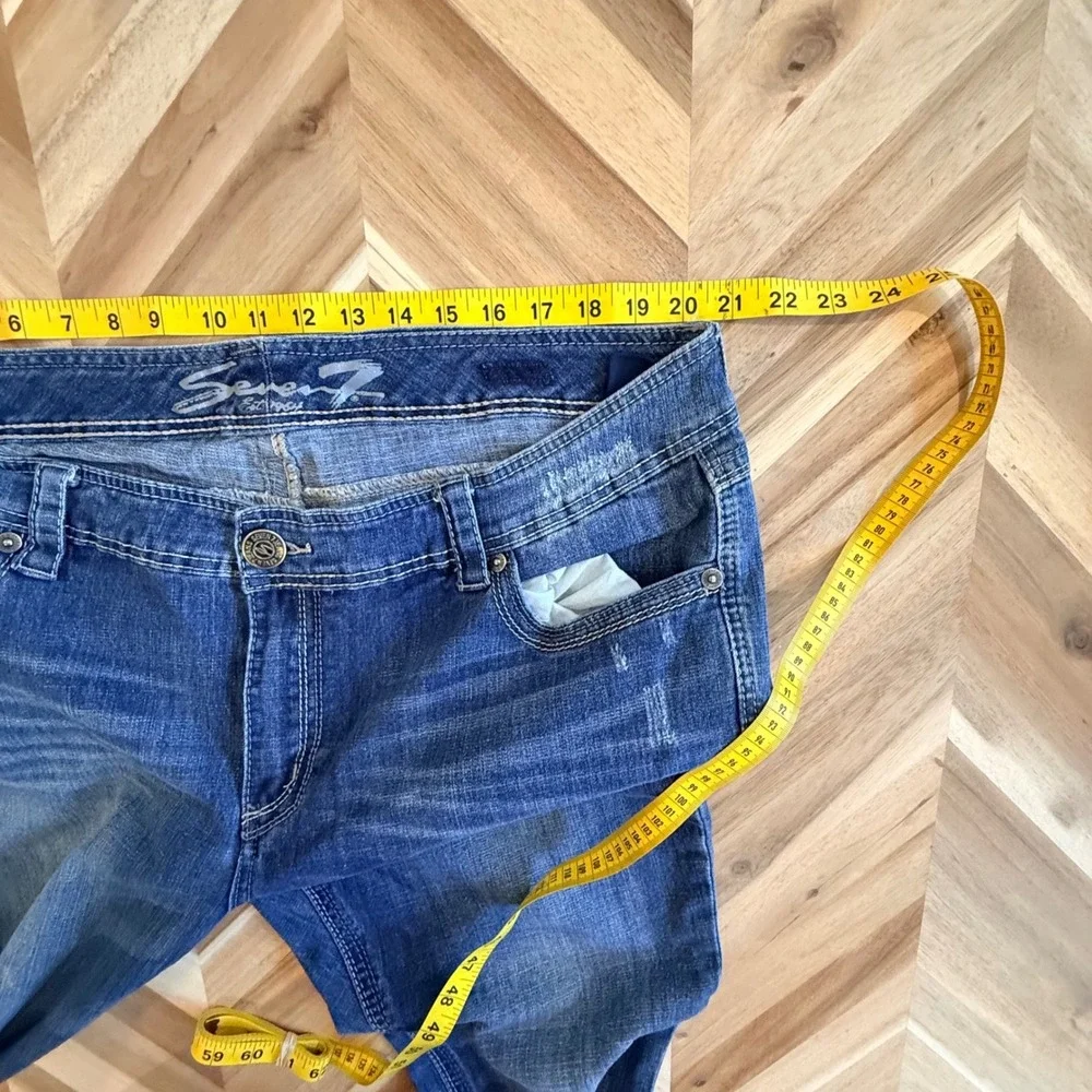 Seven7 Luxe‎ Relaxed Boyfriend Plus 22 Straight Leg Jeans Medium Wash Blue Denim